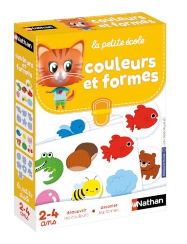 Nathan 31402 La Petite Ecole - Découvrir les Couleurs, Associer les Formes - Jeu Educatif - Coffret Avec 6 Jeux Progressifs - Pour Enfants à partir de 2 ans, Multicolore